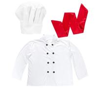 Widmann S.r.l. Set déguisement cuisinier – casquette, veste, écharpe – Blanc Taille unique
