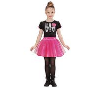W WIDMANN MILANO Party Fashion - Costume de danseuse de ballet squelette pour enfant, robe avec tutu, Halloween
