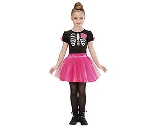 W WIDMANN MILANO Party Fashion - Costume de danseuse de ballet squelette pour enfant, robe avec tutu, Halloween