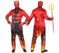 W WIDMANN MILANO Party Fashion - Costume de diable avec masque, homme, tenue complète pour Halloween et carnaval