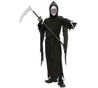 Widmann Grim Reaper (Robe, Belt, Hooded Mask) (140 cm / 8-10 Years) Black