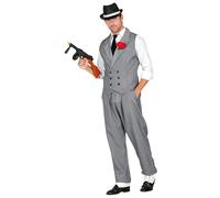 Widmann - Costume Gangster - Gilet, pantalon et cravate - Gris XXL