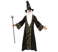 Widmann Déguisement Fantasy Wizard – robe et chapeau – Taille S Noir