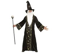Widmann - Costume de magicien Fantasy Wizard - Robe et chapeau - XXL Noir