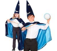 W WIDMANN MILANO Party Fashion - Costume de magicien pour enfants | Avec une cape et un chapeau de magicien pointu, 70 cm, pour les costumes de magicien, le carnaval, Halloween