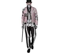 Widmann S.r.l. – Déguisement Skelegroom – queue-de-pie, gilet, pantalon, masque – XS Gris