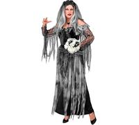 W WIDMANN MILANO Party Fashion - Costume de mariée morte, robe avec voile, fantôme, zombie, déguisement Halloween