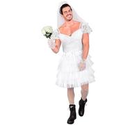 W WIDMANN MILANO Party Fashion - Costume de mariée pour hommes, robe et voile, pour enterrements de vie de garçon, carnaval, soirées à thème