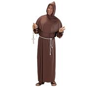 Widmann – Costume de moine 39023 – Robe à capuche et ceinture – Marron Taille L