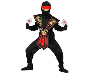 W WIDMANN MILANO Party Fashion - Costume de ninja pour enfants | Ensemble de 12 pièces représentant un guerrier japonais, avec des armes, pour le carnaval et les soirées à thème