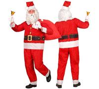 Widmann Santa Claus Fast Costume (Jacket, Pants, Hat) (S) Red