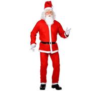W WIDMANN MILANO Party Fashion - Costume de père Noël haut avec ventre rembourré, pantalon, couvre-chaussures, bonnet, barbe, Noël, carnaval