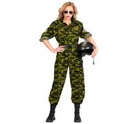 W WIDMANN MILANO Party Fashion - Costume de pilote de chasse pour femmes, combinaison de pilote, salopette, uniforme pour carnaval et soirée à thème