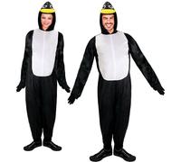 W WIDMANN MILANO Party Fashion - Combinaison pingouin adulte capuche et masque Taille L Multicolore