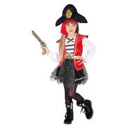W WIDMANN MILANO Party Fashion - Costume de pirate pour enfant, robe avec tutu, chapeau avec bandana, pirate, carnaval