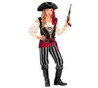 W WIDMANN MILANO Party Fashion - Costume de pirate pour enfants, 6 pièces, ensemble de costumes pour filles avec accessoires pour Halloween et carnaval