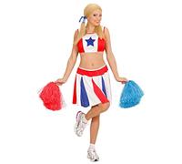 W WIDMANN MILANO Party Fashion - Costume de pom-pom girl, top, jupe, danseuse de spectacle, danseuse de lycée, carnaval