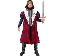 W WIDMANN MILANO Party Fashion - Costume de roi pour homme, 4 pièces avec couronne et manteau, pour le carnaval et le théâtre
