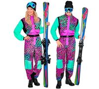 W WIDMANN MILANO Party Fashion - Costume de ski pour femmes et hommes, combinaison avec ceinture, design rétro pour le carnaval et les soirées après-ski