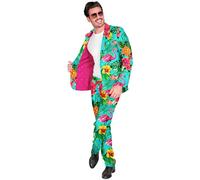 Widmann Neon Flamingo Party Fashion Suit (Jacket, Pants) (S) Turquoise / Light B