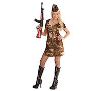 W WIDMANN MILANO Party Fashion - Costume de soldate, robe et casquette, couleurs camouflage, uniforme militaire
