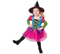 W WIDMANN MILANO Party Fashion - Costume de sorcière pour enfants | Ensemble 2 pièces avec robe et chapeau style magicienne pour Halloween, le carnaval et les soirées à thème