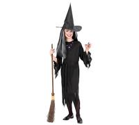 W WIDMANN MILANO Party Fashion - Costume de sorcière pour enfants, robe & chapeau de sorcière, conte de fées, magicien, déguisement pour Halloween