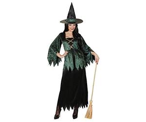 W WIDMANN MILANO Party Fashion - Costume de sorcière, robe et chapeau, sorcière maléfique, sorcière des marais, nuit de Walpurgis