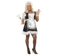 W WIDMANN MILANO Party Fashion - Costume de soubrette pour homme, robe, tablier, coiffe, collier, manchettes, jarretière, carnaval, fête à thème
