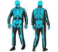 W WIDMANN MILANO Party Fashion - Costume de squelette avec masque, tenue complète pour adultes, Halloween et carnaval