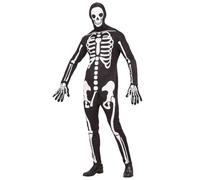 W WIDMANN MILANO Party Fashion - Costume de squelette Frivoles | Ensemble 3 pièces comprenant une combinaison, des gants et un masque pour Halloween, les soirées à thème et le carnaval