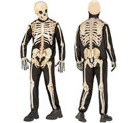 W WIDMANN MILANO Party Fashion - Costume de squelette pour enfants | Ensemble 4 pièces comprenant un haut, un pantalon, des gants et un masque pour Halloween et le carnaval