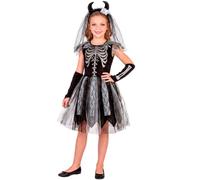 Widmann Costume d'enfant Mariée squelette – robe avec accessoires pour Halloween et carnaval