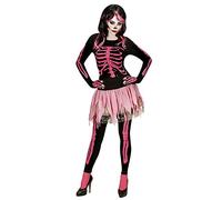 W WIDMANN MILANO Party Fashion - Costume de Squelette Rose, Style Unique, Confort Optimal, Polyvalent pour Toutes Occasions, Complet avec t-Shirt, Pantalon, Tutu et Gants, qualité reconnue