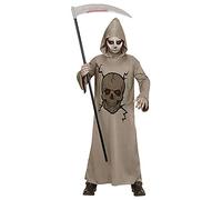 W WIDMANN MILANO Party Fashion, Costume de tête de mort Meister, Conception effrayante, contient une Robe, polyvalent pour toutes les occasions, Gris, Taille 128 cm