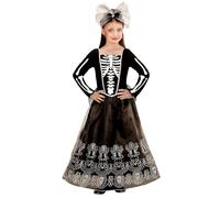 W WIDMANN MILANO Party Fashion - Costume d'enfant Skeletria, robe et serre-tête, squelette, déguisement d'Halloween