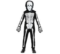 Widmann Skeleton (Jumpsuit, Mask) (128 cm / 5-7 Years) Black