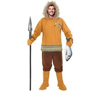 W WIDMANN MILANO Party Fashion - Costume d'Inuit pour homme, haut à capuche, pantalon, gants et couvre-bottes, tenue pour le carnaval