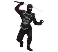 W WIDMANN MILANO Party Fashion - Costume enfant Black Ninja, Samouraï, Guerrier, Combattant, Costumes de Carnaval