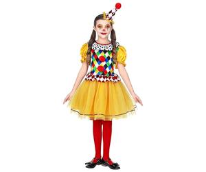 W WIDMANN MILANO Party Fashion - costume enfant clown, robe avec tutu, mini chapeau, cirque, carnaval