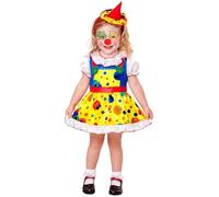 W WIDMANN MILANO Party Fashion - Costume enfant clown, robe, mini-chapeau, déguisements de carnaval