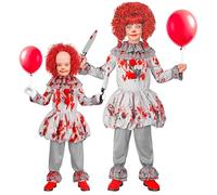 W WIDMANN MILANO Party Fashion - Costume enfant clown vintage d'horreur, avec robe, collerette et couvre-chaussures, pour Halloween, carnaval