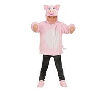 W WIDMANN MILANO Party Fashion - Costume enfant cochon en peluche, veste à capuche, costume animal