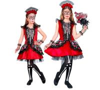 W WIDMANN MILANO Party Fashion - Costume enfant Dia de los Muertos, robe, Day of the Dead, Jour des Morts au Mexique, squelette