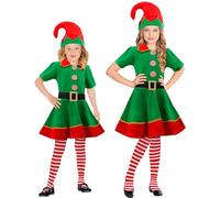 W WIDMANN MILANO Party Fashion - Costume enfant elfe, robe, petit assistant du Père Noël, lutin, farfadet, fée, costume de Noël