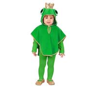 W WIDMANN MILANO Party Fashion - Costume enfant grenouille en peluche, poncho avec capuche, déguisement animalier, carnaval