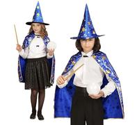 W WIDMANN MILANO Party Fashion - Costume enfant magicien, cape, 70 cm, avec chapeau, magicien, sorcière, carnaval