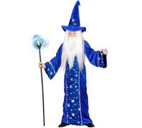 W WIDMANN MILANO Party Fashion - Costume enfant magicien, robe et chapeau, magicien, déguisement de conte de fées, carnaval
