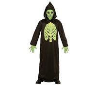 W WIDMANN MILANO Party Fashion - Costume enfant maître squelette, robe avec capuche, faucheuse, Halloween