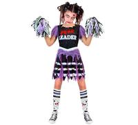 W WIDMANN MILANO Party Fashion - Costume enfant pom-pom girl zombie, ensemble de déguisement d'horreur pour carnaval et Halloween
